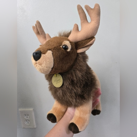 Aurora Miyoni ELK Big Realistic Plush Stuffed Buddy Brown & Tan - Picture 1 of 12